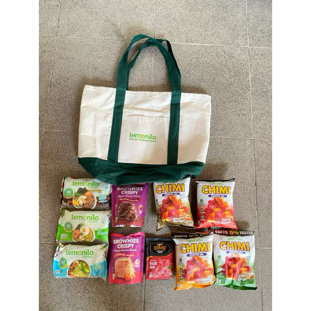 READY PRJ Lemonilo Snack Totebag belanjaserbaserbi.id