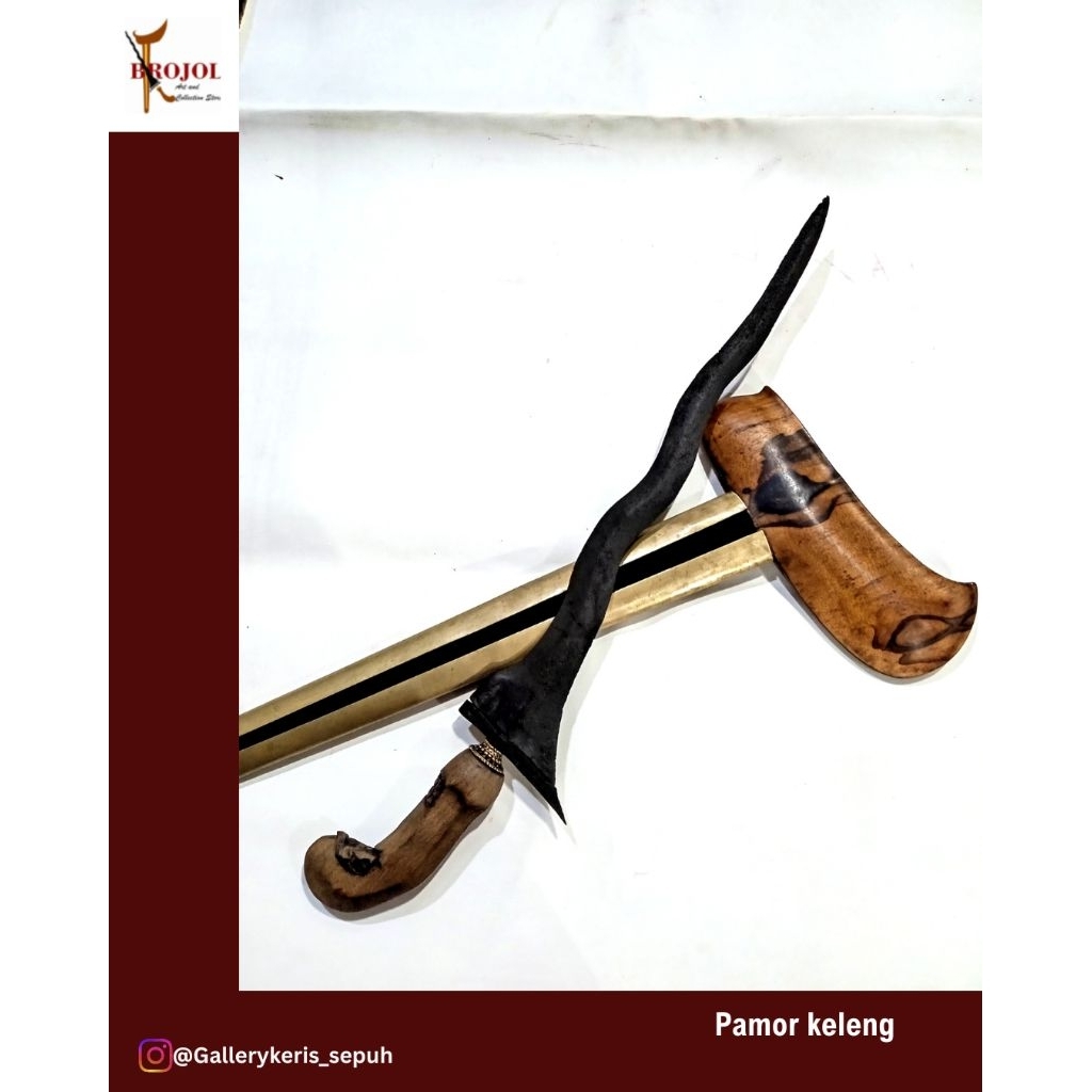 keris sepuh Pulanggeni Keleng era / tangguh Sedayu warangka Gayaman solo kayu timoho - koleksi dan b