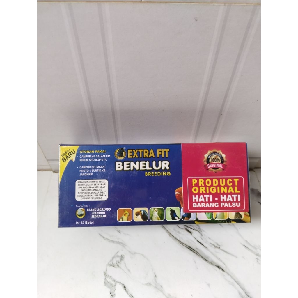 TERMURAH TERLARIS isi 12 kotak EXTRA FIT BENELUR VITAMIN BREEDING BURUNG KICAU EXTRA FIT OBAT TERNAK
