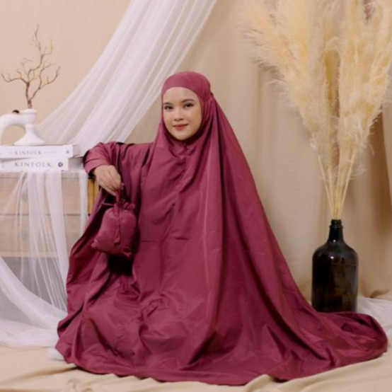 Mukena Traveling Premium Parasut / Mukena Traveling Dewasa Jumbo Murah Free Mini Pouch dan Mini Saja