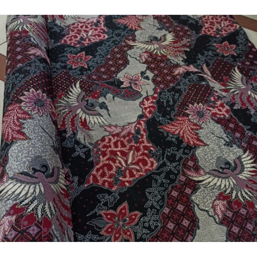 bahan kain batik meteran jenis bahan,semi sutra foil halus