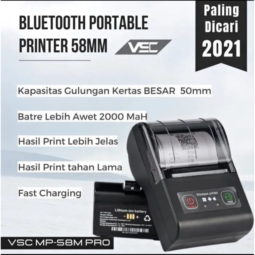 PRINTER THERMAL BLUETOOTH VSC MP-58M PRO