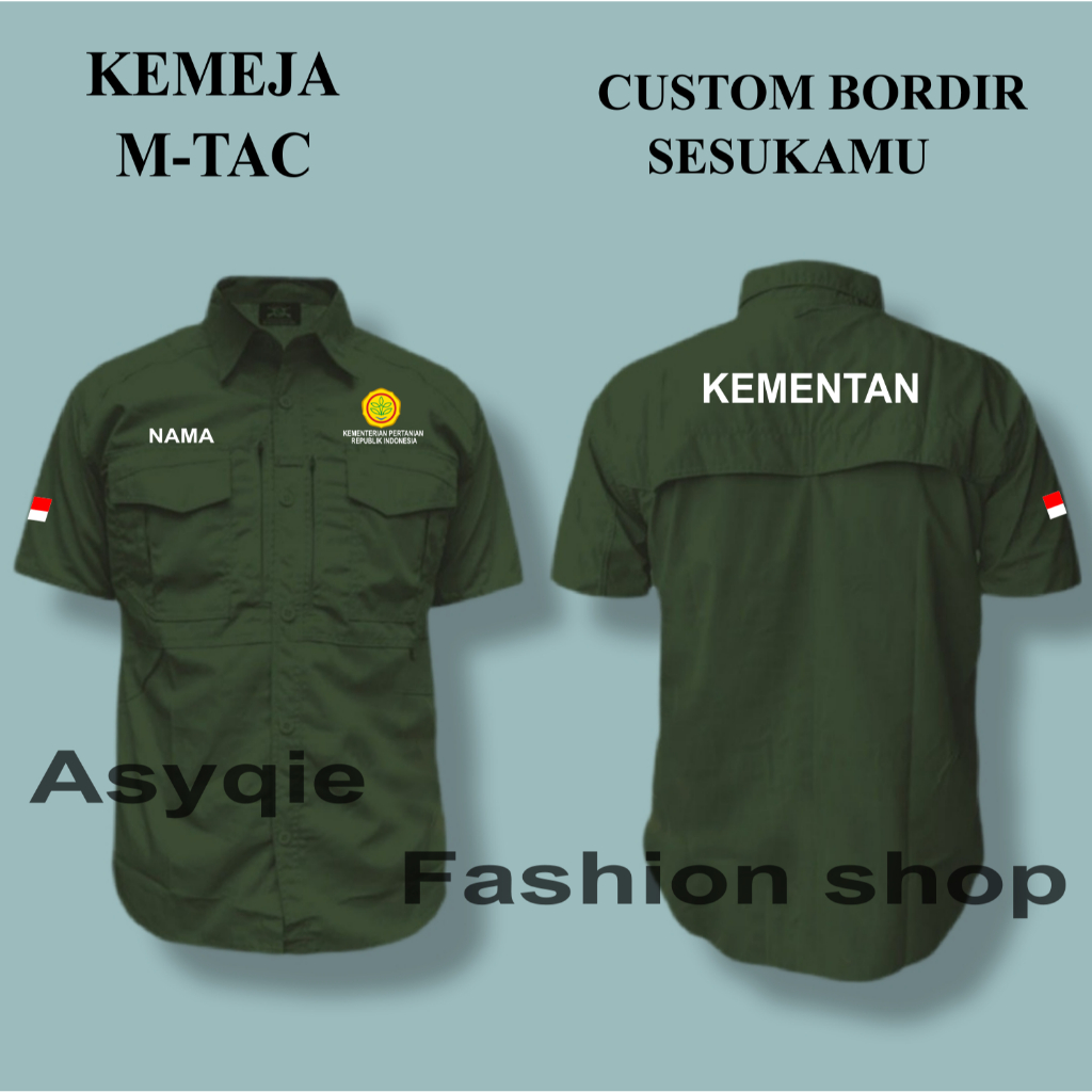 kemeja custom bordir DINAS KEMENTERIAN PERTANIAN  kemeja custom bordir kmeja tactical Kemeja Lengan 