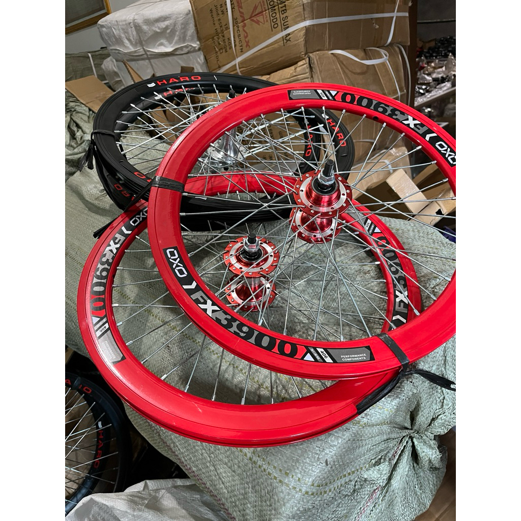 Wheelset Sepeda 20 Inch Platinum Cincin Mata Ikan Velg Rim Rims Hub Freehub Jari Jari Roda Jadi