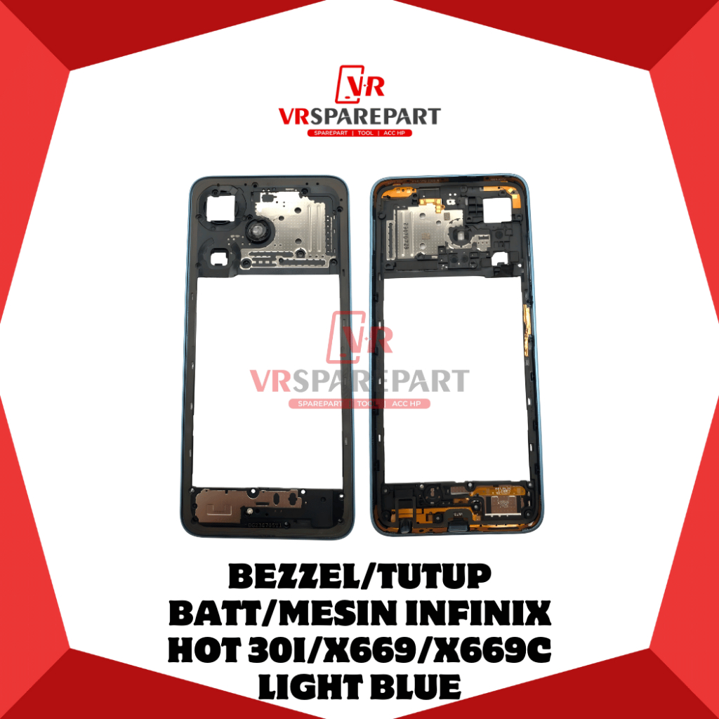 TUTUP BATERAI INFINIX HOT 30I / X669 / X669C LIGHT BLUE / TUTUP MESIN / BATRE