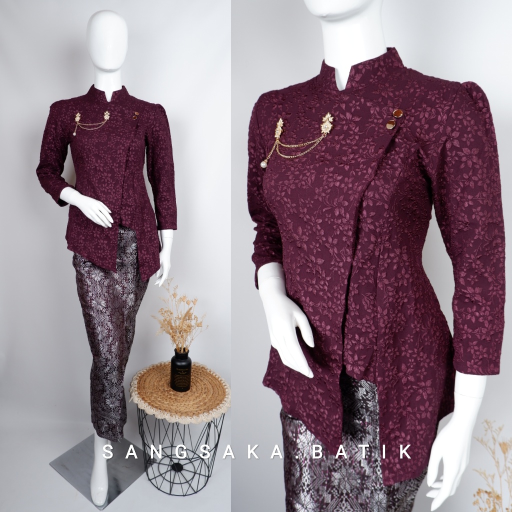 Kebaya Janggan Jaguar Fukuro Premium Set Songket Span FREE BROSS!! Modern Elegan Kondangan Wisuda