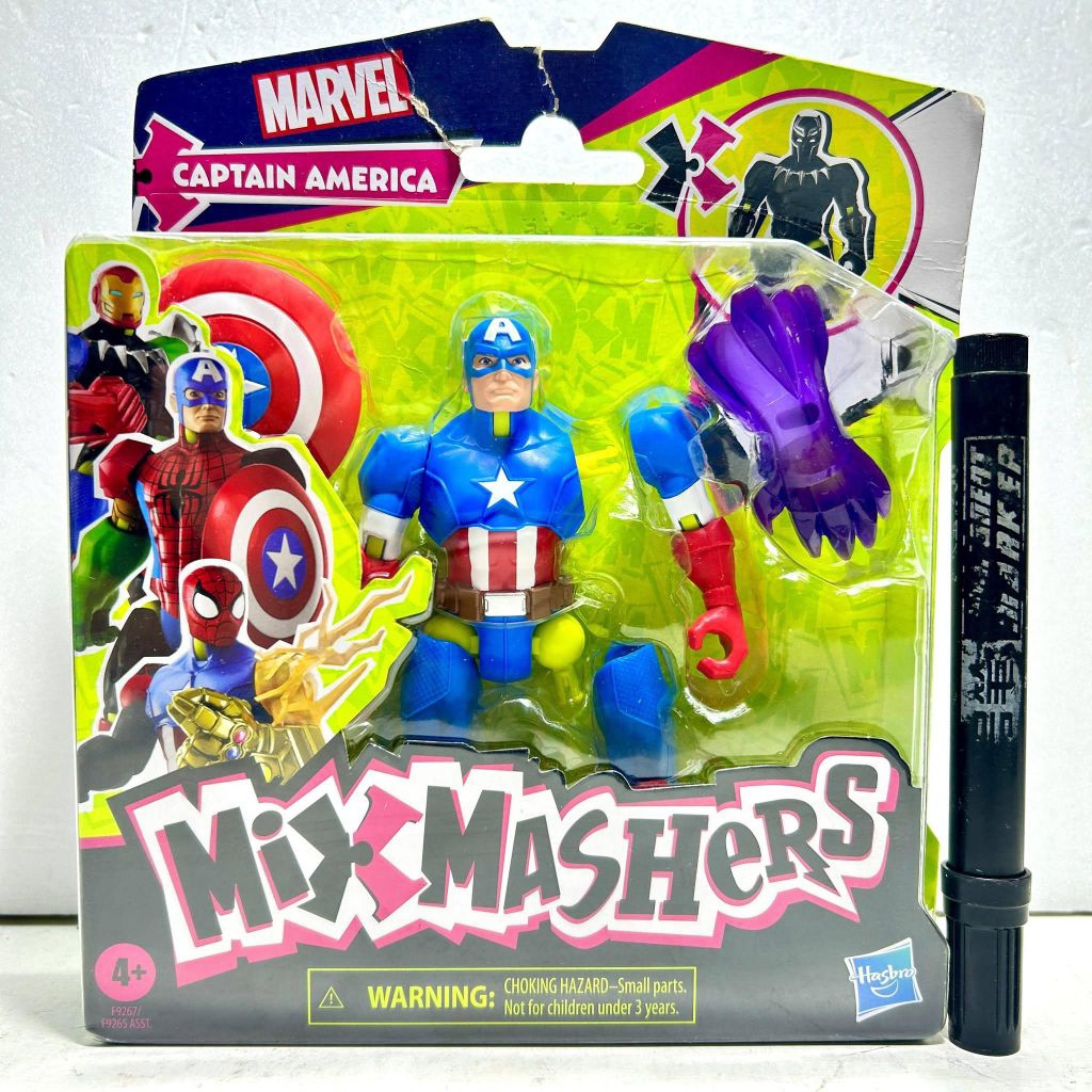 mainan action figure captain america mix mashers Marvel MixMashers Captain America action figure. Th