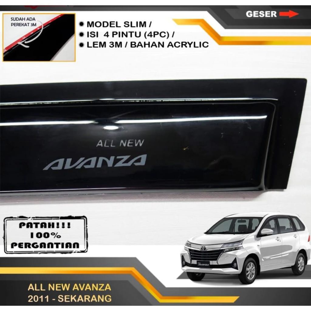 Talang air mobil all new avanza model slim cembung tahun 2013-2020