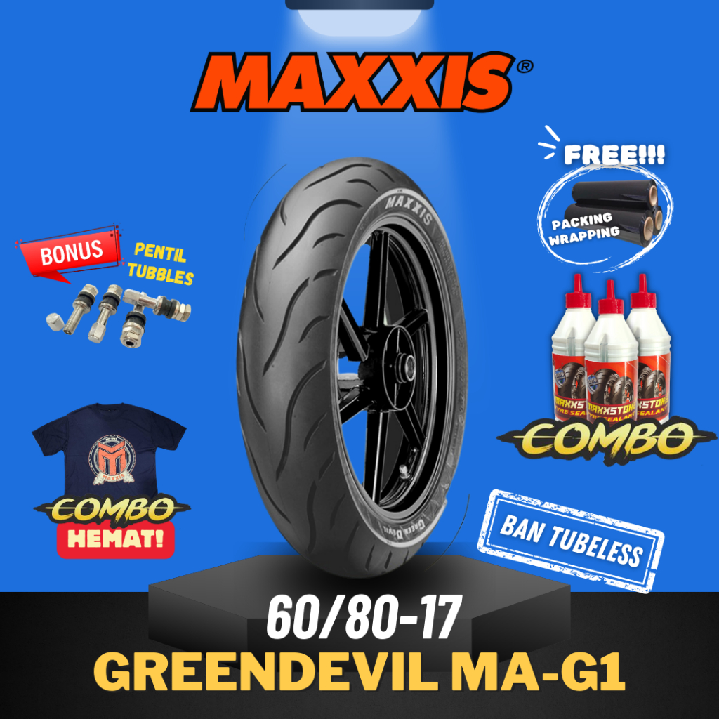[READY COD] MAXXIS GREEN DEVIL RING 17 / BAN MAXXIS 60/80-17 / BAN TUBELESS BAN LUAR / BAN MOTOR BEB