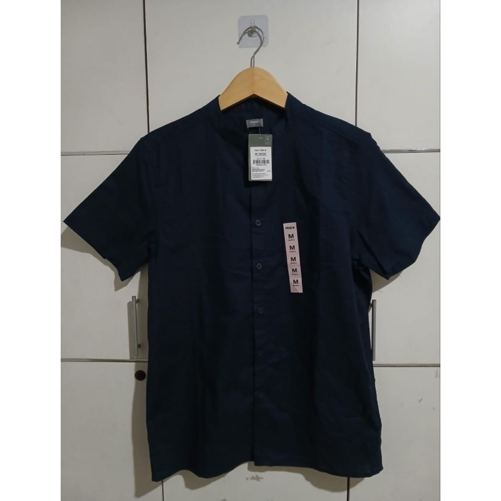 Kemeja Shanghai Pria Max Kemeja Kerah Tegak Not Uniqlo