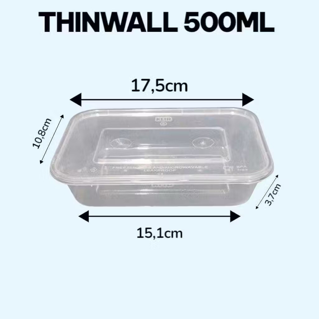 25pcs THINWALL KLIR RECTANGLE 500ml / THINWALL 500ml