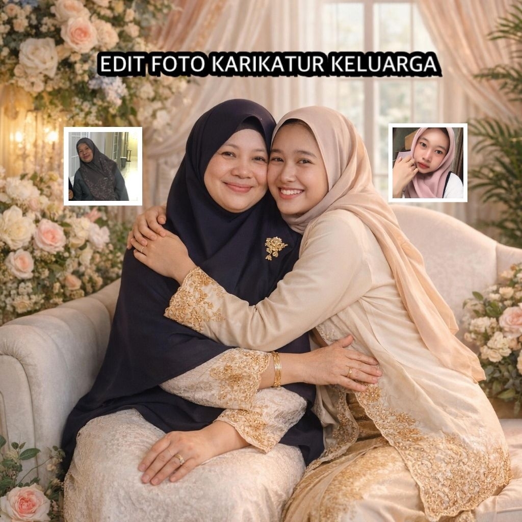 Jasa Edit Foto Wajah Jadi Karikatur Keluarga