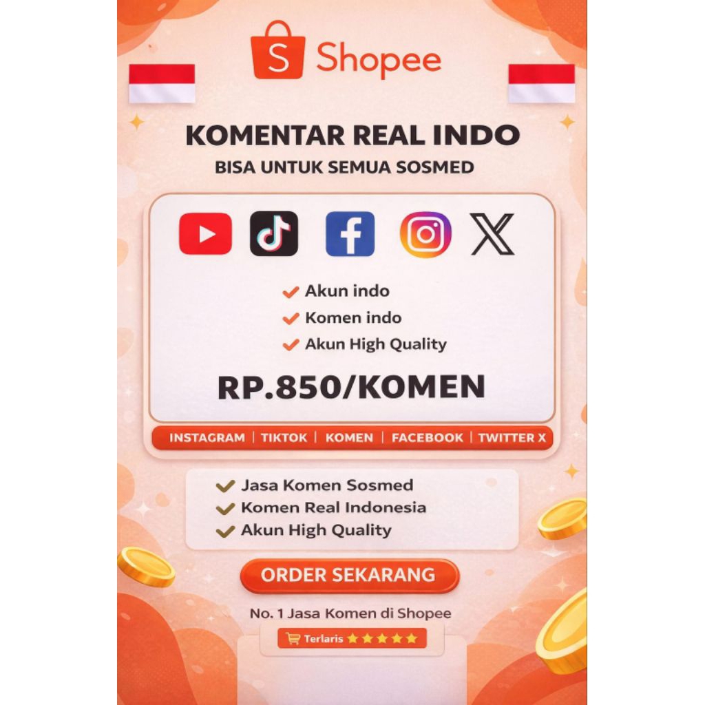 JASA KOMEN INSTAGRAM TIKTOK FACEBOOK YOUTUBE THREADS TWITTER X