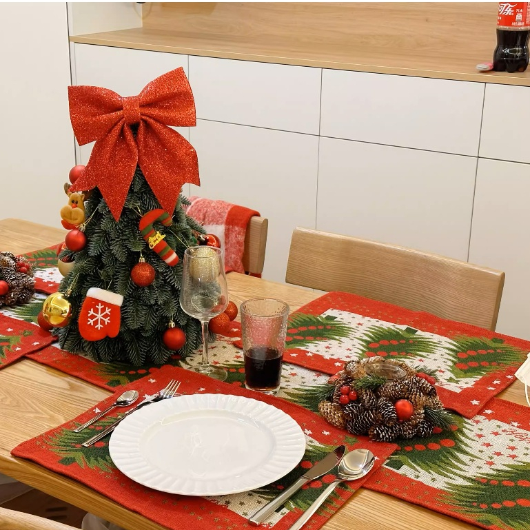 Table runner Meja Tatakan piring Natal christmas Table Mat Natal