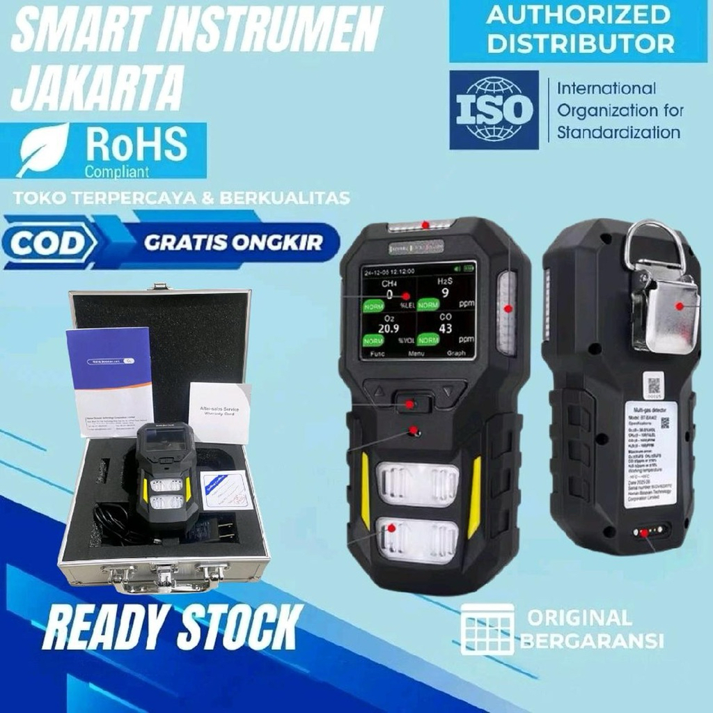 Bosean Portable Multi Gas 4in1 Gas Detector Bosean BT-BX402 Multi 4 Alarm Mode (LEL O2 CO H2S)