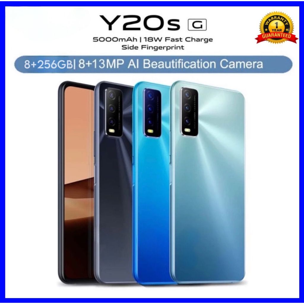 SMARTPHONE VIVO Y20s Ram 8/256GB 50MP  4G LTE GARANSI 1TAHUN