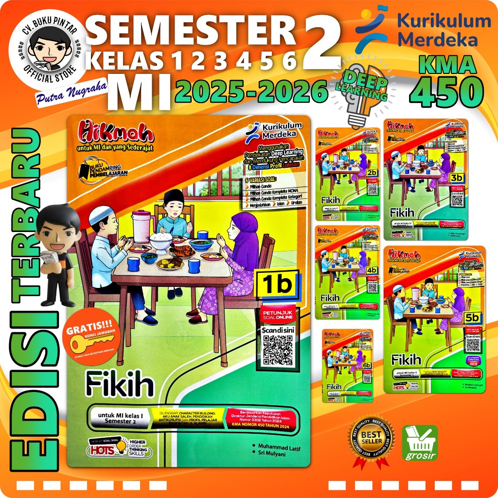 LKS FIKIH FIQIH MI KELAS 1 2 3 4 5 6 1-6 SEMESTER 2 2025-2026 KURIKULUM MERDEKA KURMER | HIKMAH PUTR