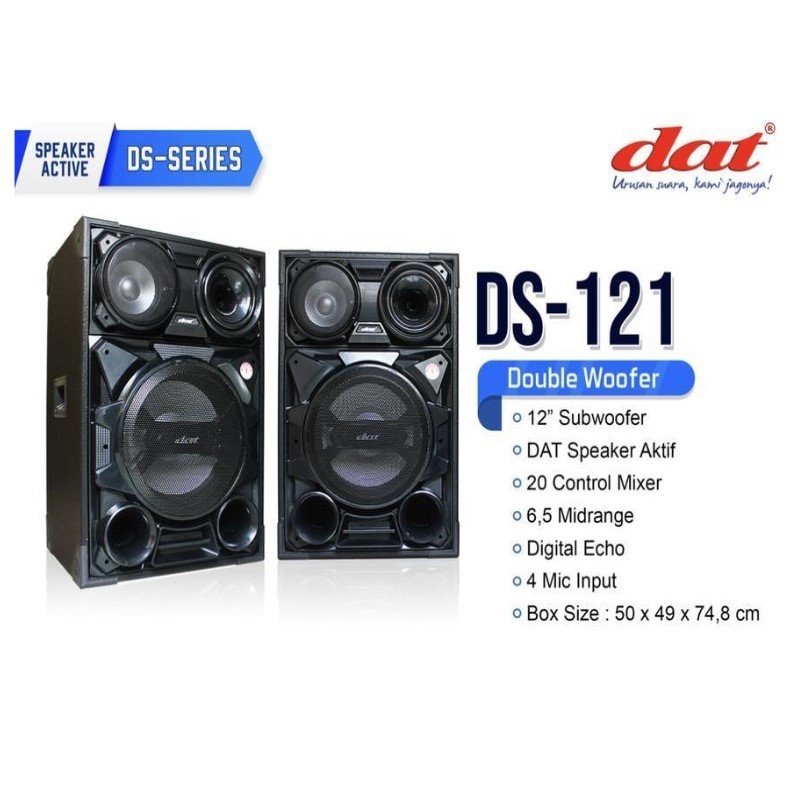 SPEAKER ACTIVE PASSIVE DAT DS121 SPEAKER AKTIF PASIF DS-121 BLUETOOTH 1SET KARAOKE 12INCH SUBWOOFER