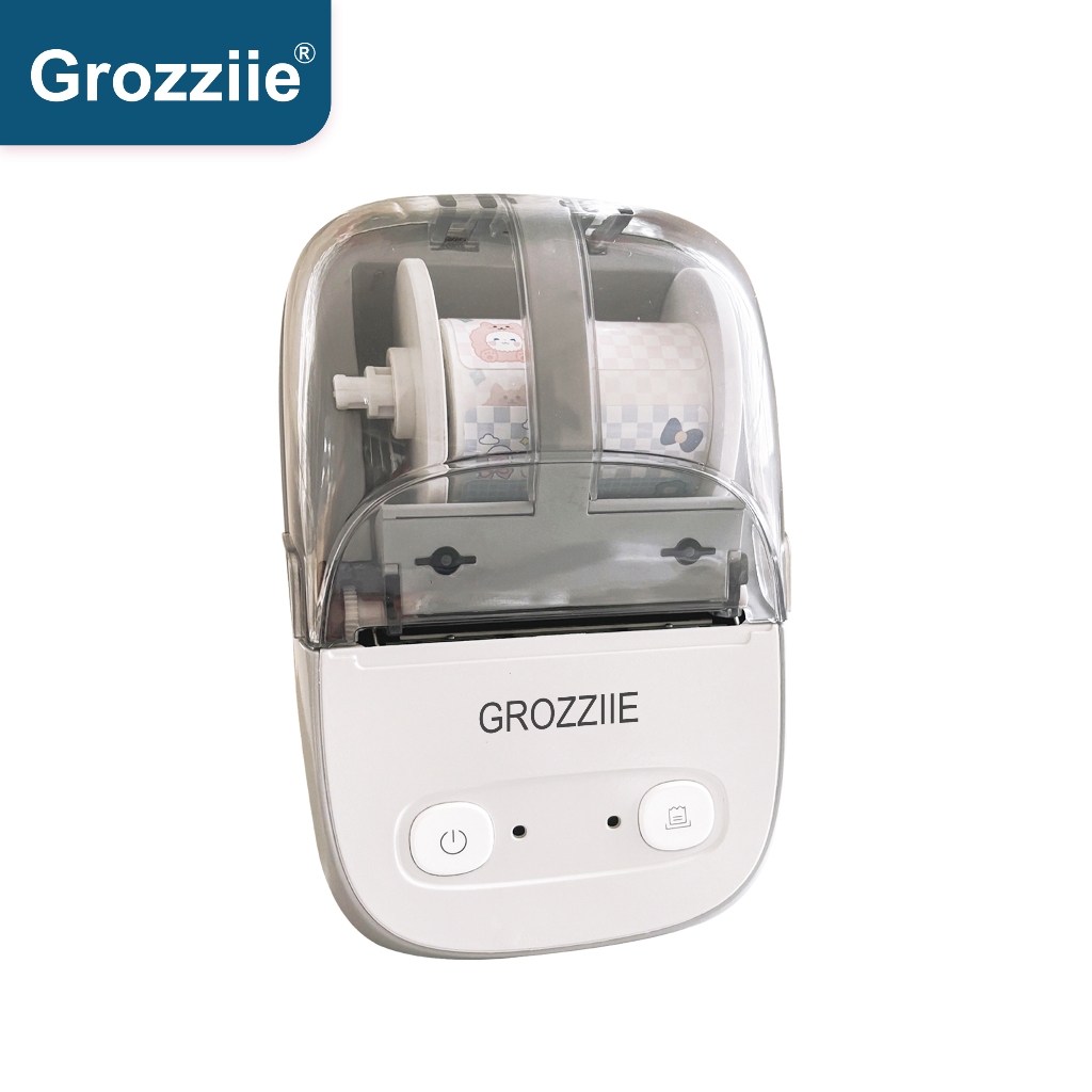 GROZZIIE Thermal Label Printer, Bluetooth Mini Label Maker Printer