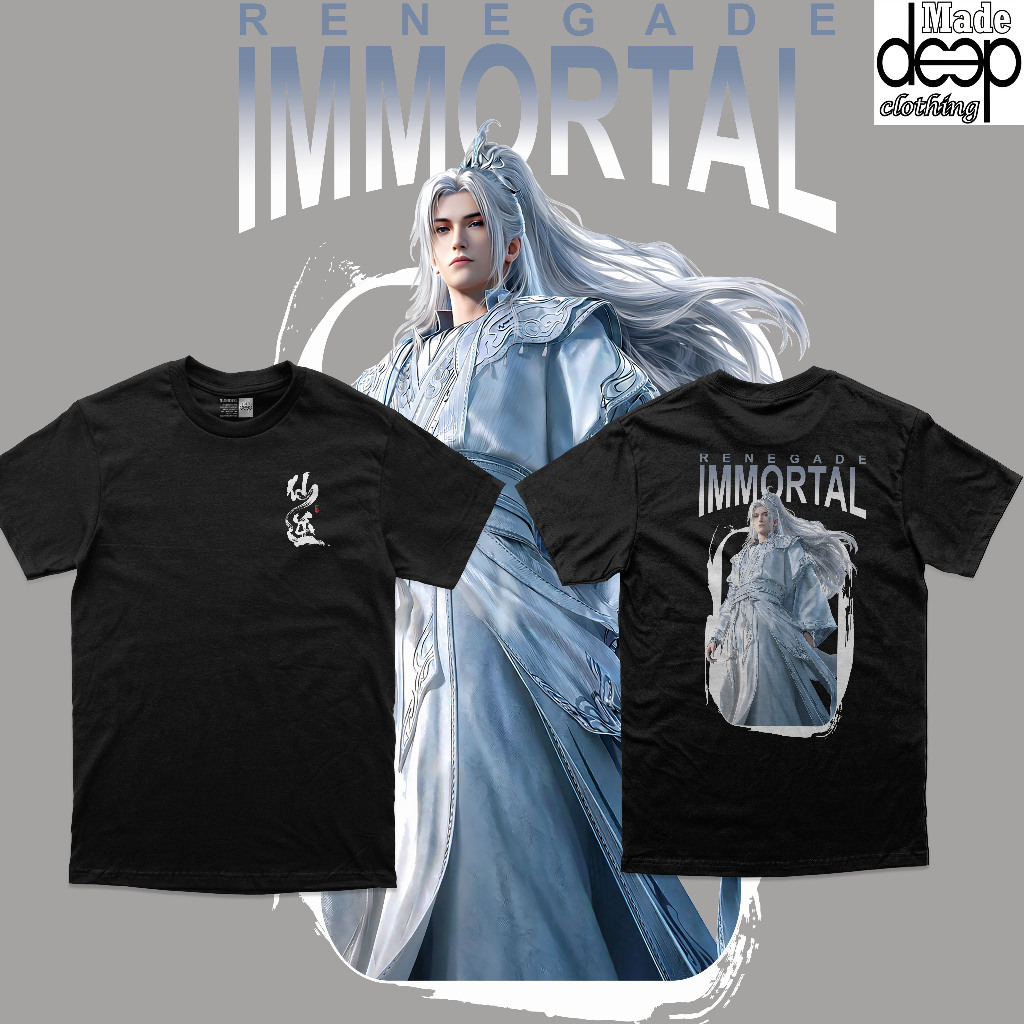 Kaos Terbaru Donghua Renegade Immortal Wanglin Bahan Katun Combed High Quality Desain Unik dan Nyama