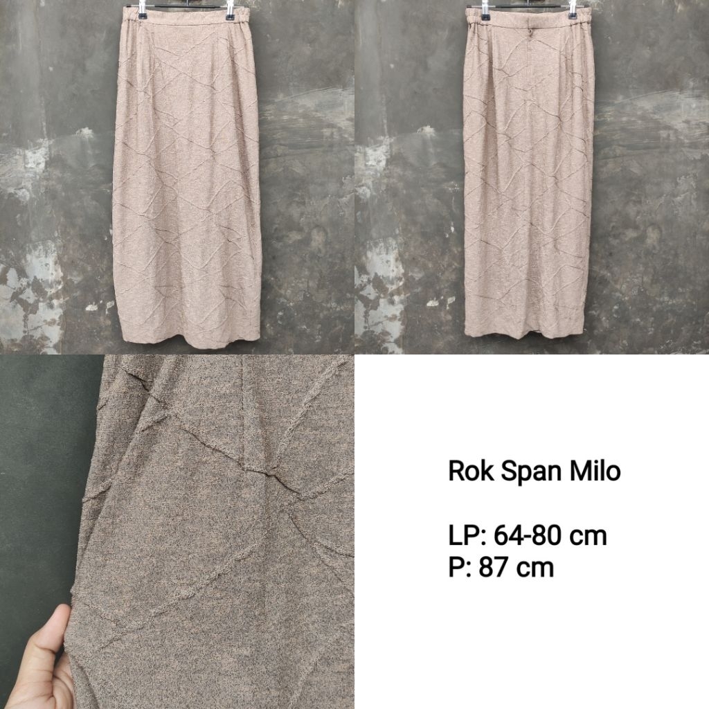 PRELOVED Rok Span Stretchy Warna Milo