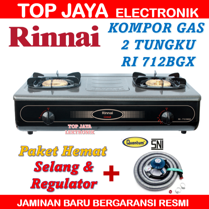 KOMPOR GAS RINNAI 2 TUNGKU RI 712BGX API TURBO/RINNAI KOMPOR GAS 2 TUNGKU NEW SERIES