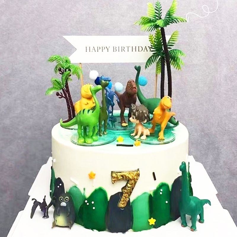 12 PCS TOPPER CAKE DINOSAURUS HIASAN KUE ANAK DINOSAURUS FIGURE TARZAN FIGURE DINOSAURUS