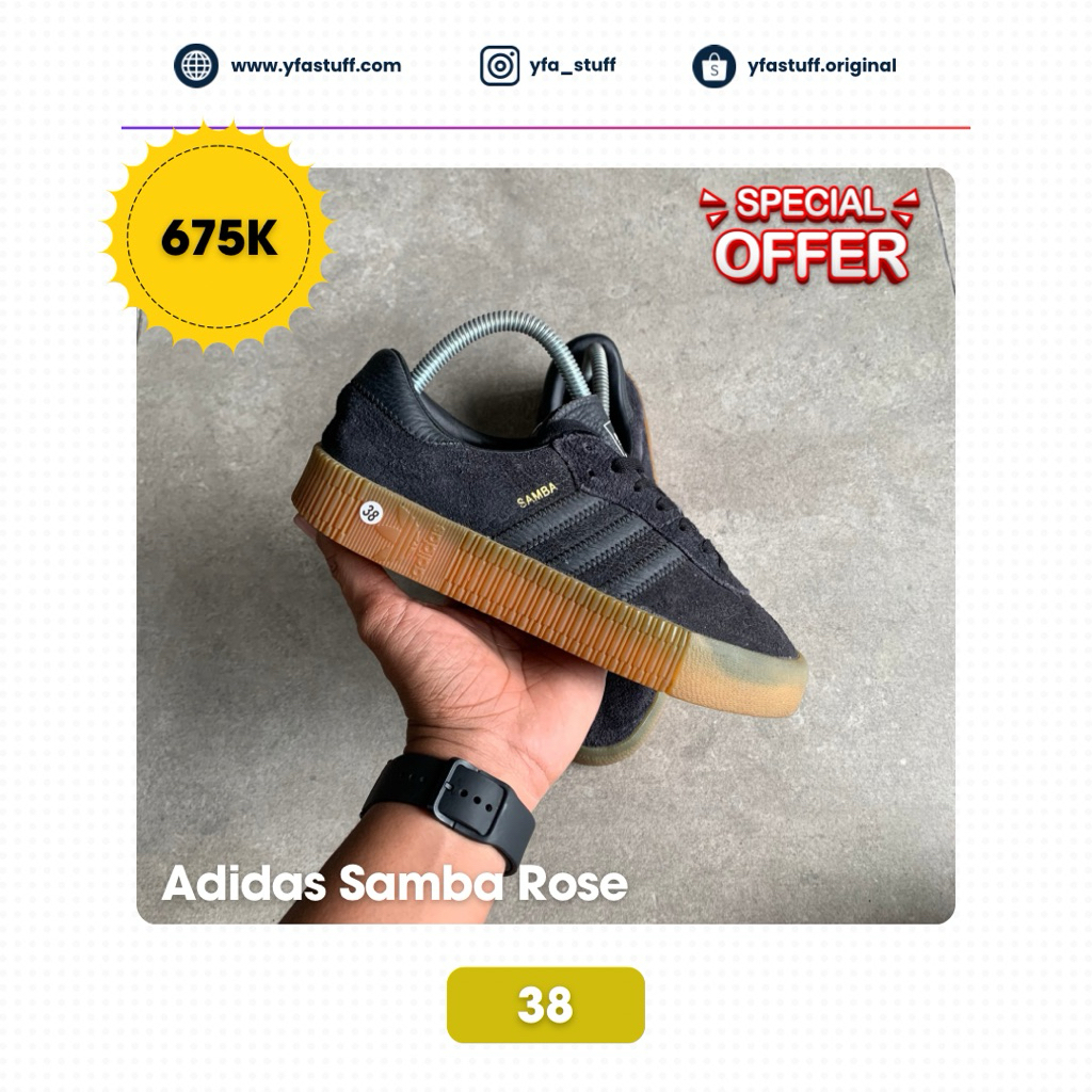 Adidas Samba Rose Black 38 Original ( Gum sol )