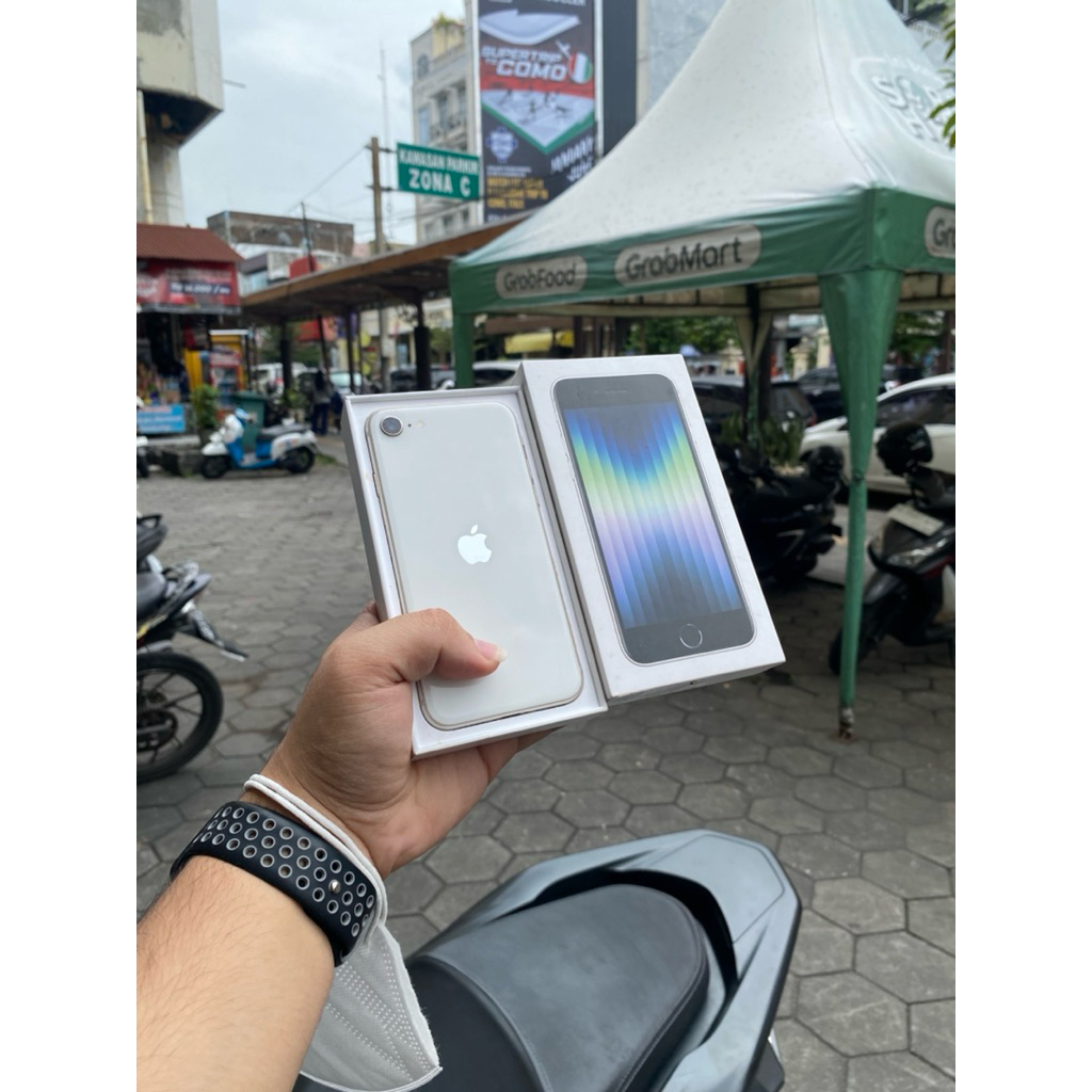 iPhone SE 2022 Gen 3 128 White Resmi Fullset Original