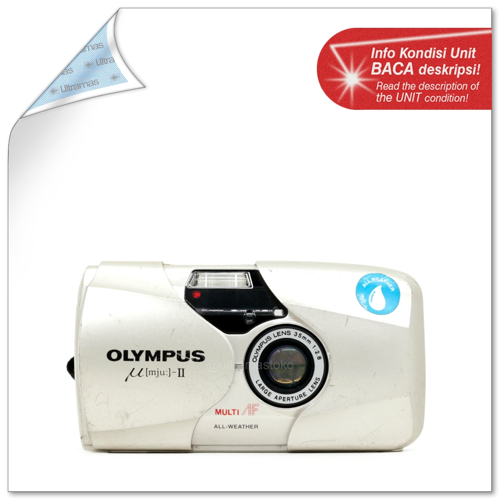 Kamera Film Analog OLYMPUS mju II - Point & Shoot 35mm Fokus Otomatis Multi AF Gulung Otomatis