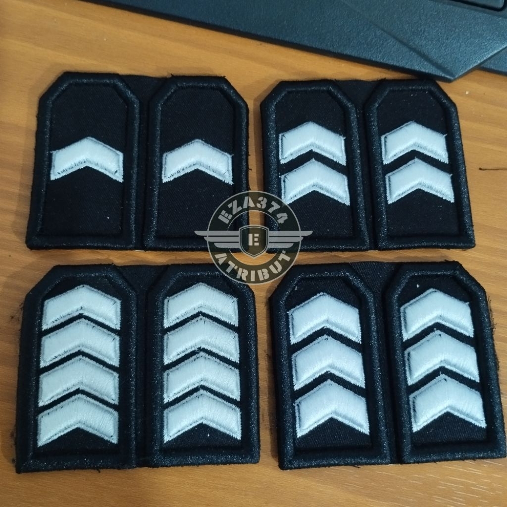 Pangkat PDL polisi polri Bripda Briptu Brigadir Bripka Bordir Timbul lis hitam