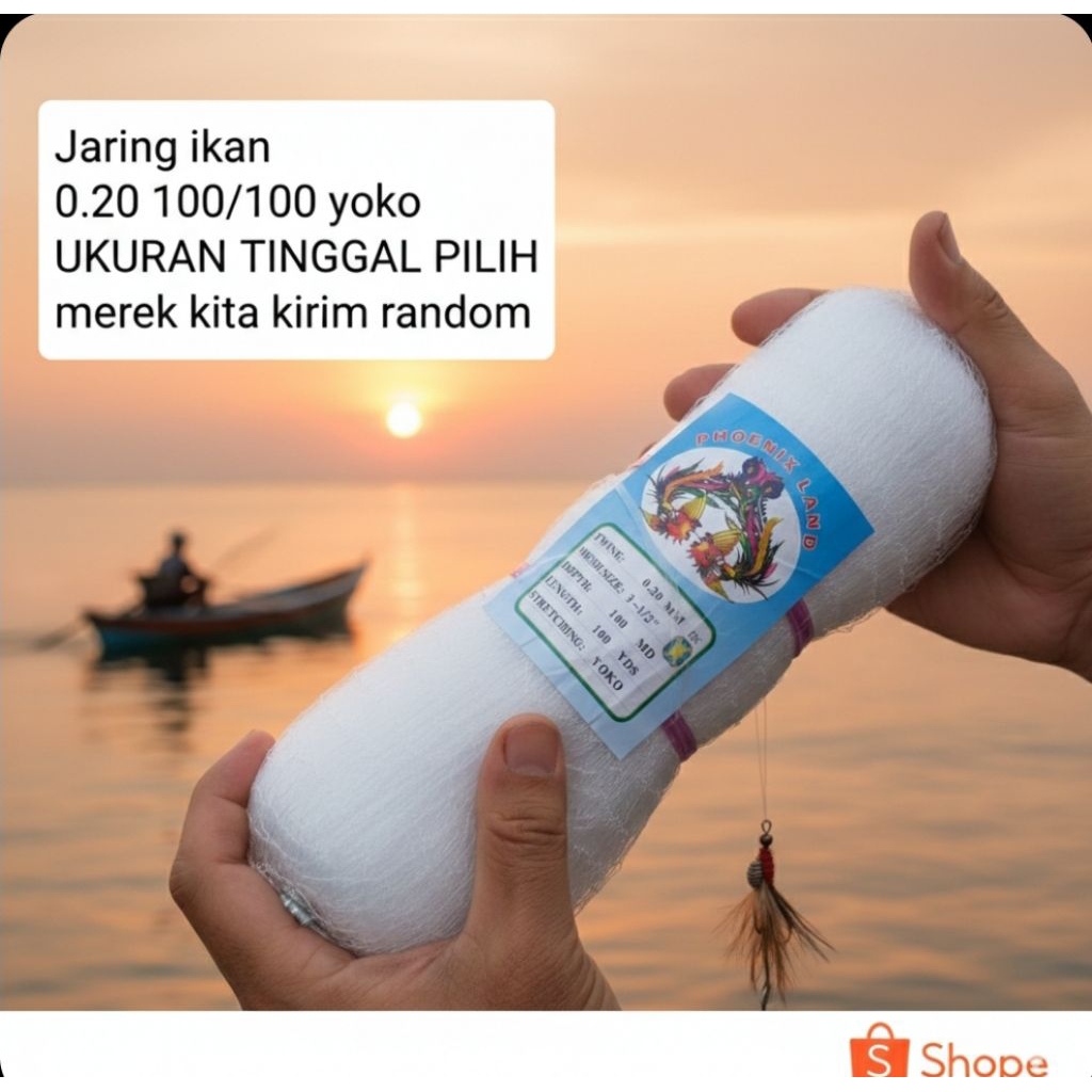 Jaring Ikan Pukat Senar 0.20 – 100 Meter / 100 Yards | Jaring Nelayan Kuat & Awet