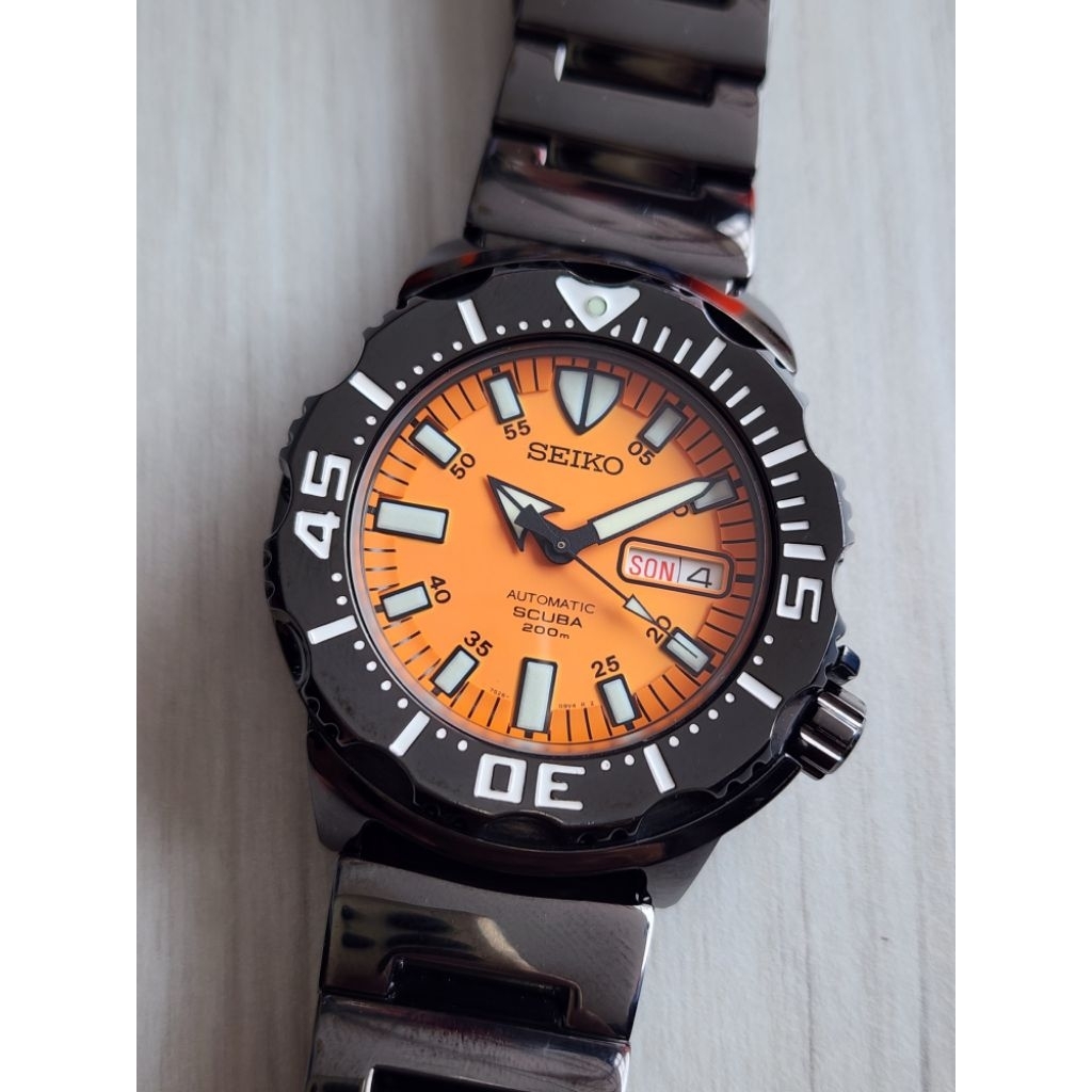 Seiko Night Monster Orange Dial SZEN009 Automatic Scuba 200m RARE