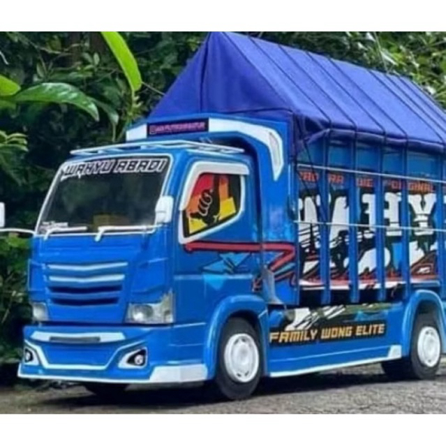Miniatur truk oleng new wahyu abadi biru pake variasi lampu leed dan terpal mainan anak viral