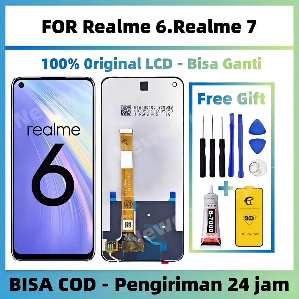Original LCD Realme 6 / Realme 7 LCD / Fullset touchscreen replacement / for Realme 6 lcd