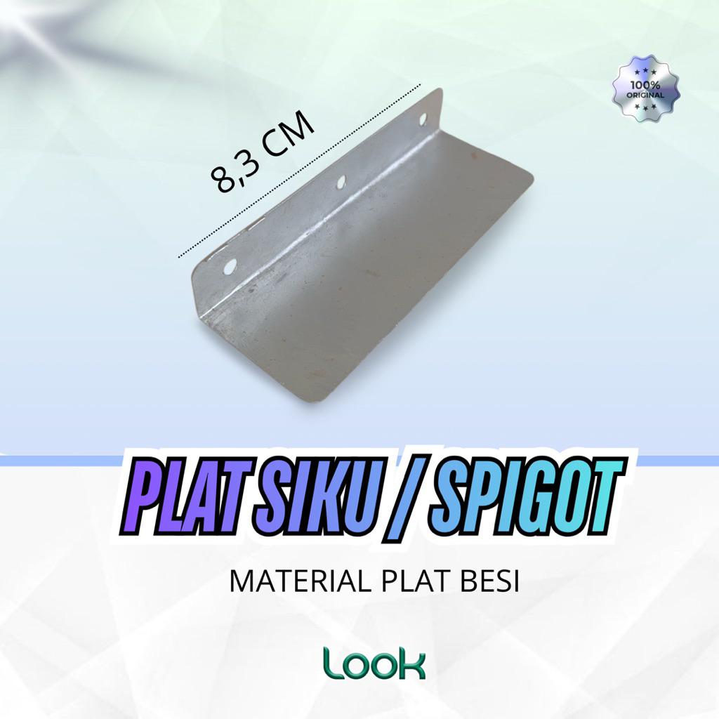 Spigot Besi Hologot Ke Open Back | Penyambung Rangka Aluminium | Plat Siku Besi