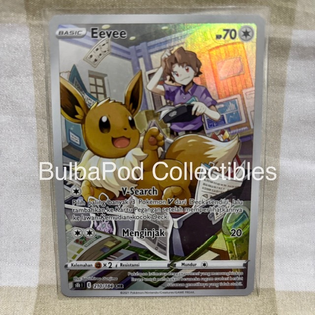 Pokemon TCG Indonesian Eevee s8b 210/184 CHR VMAX Klimaks
