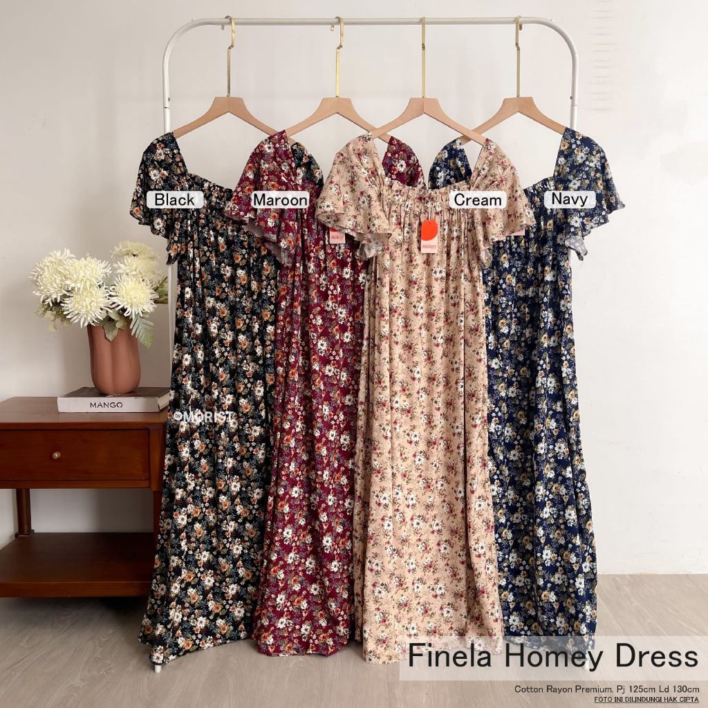 Finela Homey Dress Daster Pendek Premium Cotton Rayon Original Morist Berlabel