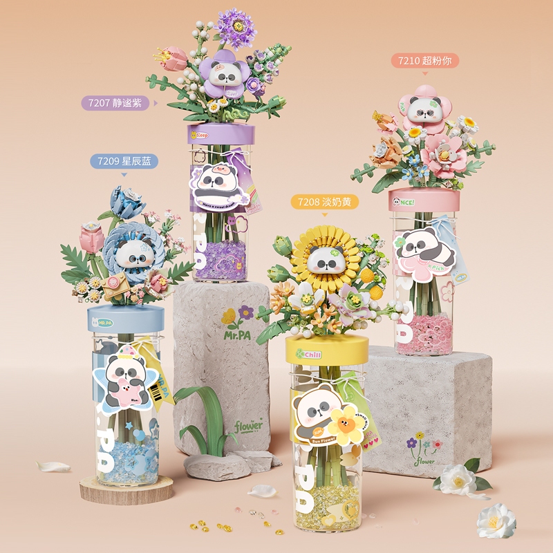 LOZ MR. PA AROMATHERAPY FLOWER CUP/TUMBLER BRICKS, BUILDING BLOCKS