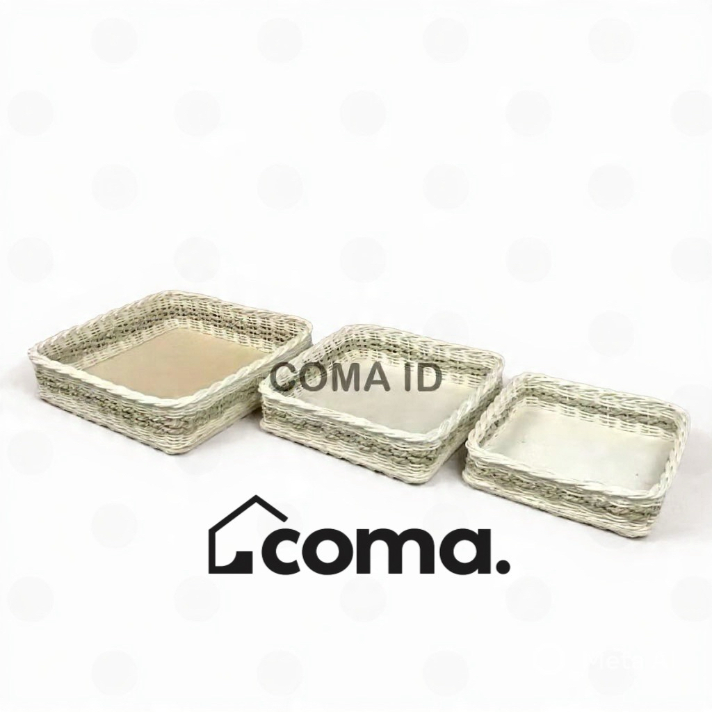 Keranjang Hampers Rotan (set isi 3pcs) / Keranjang Seserahan Rotan / Keranjang Souvenir Rotan / Kera