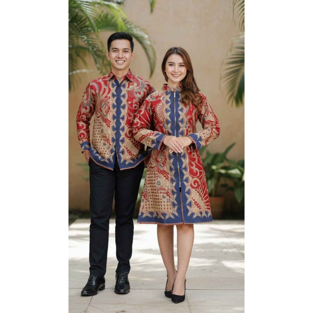 Batik Solo Trendy - Batik Couple Kirana Dengan Bahan Katun Premium Dan Sudah Lapis Furing