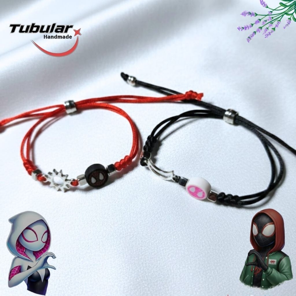 TUBULAR FREE BOX Gelang Spiderman Miles Gwen Gelang Couple Aesthetic Sepasang