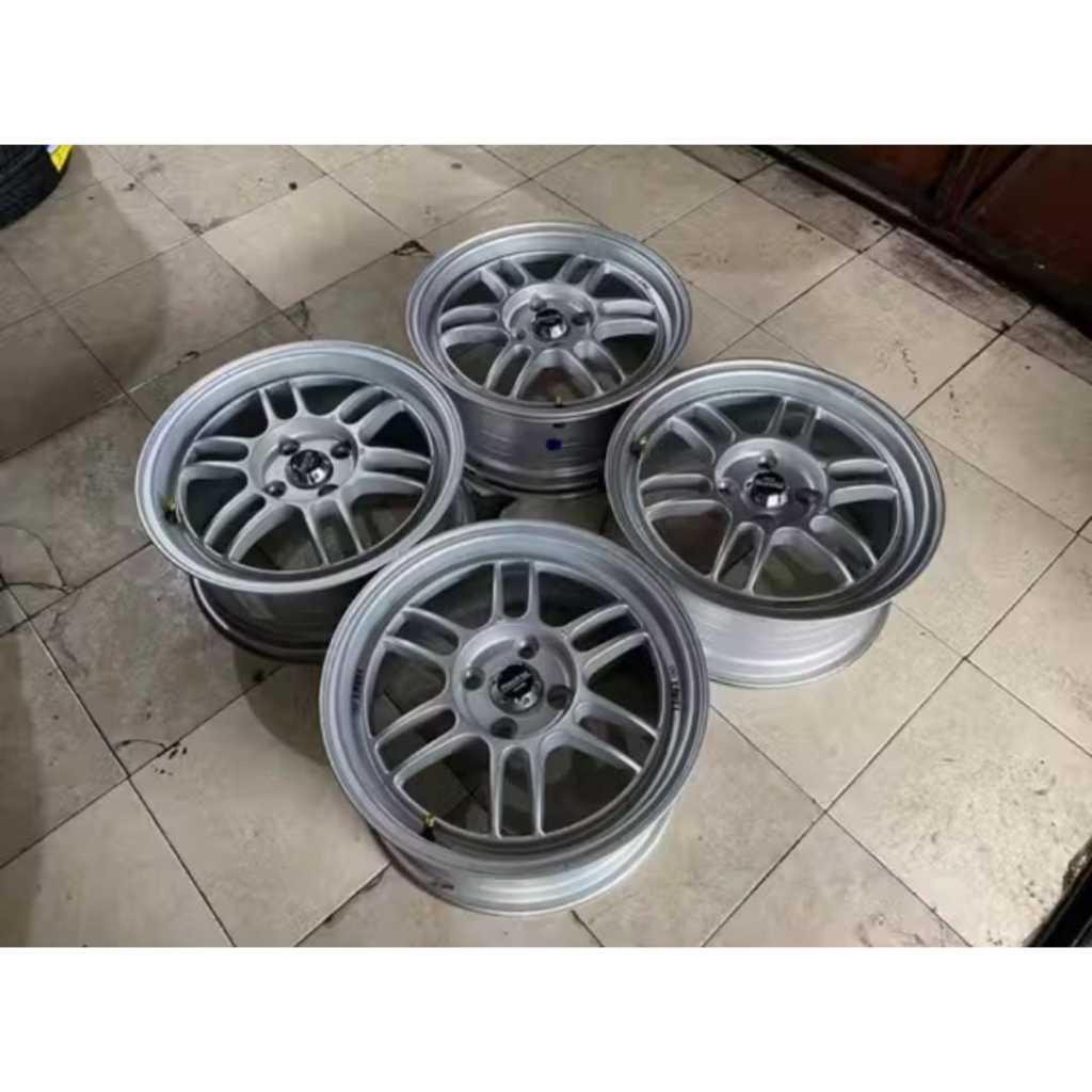 Velg Mobil Seken RPF-01 R15x7 Lubang 4 Murah Pelek Second ENKEI Ring 15 Pcd 4x100 SILVER SEMARANG