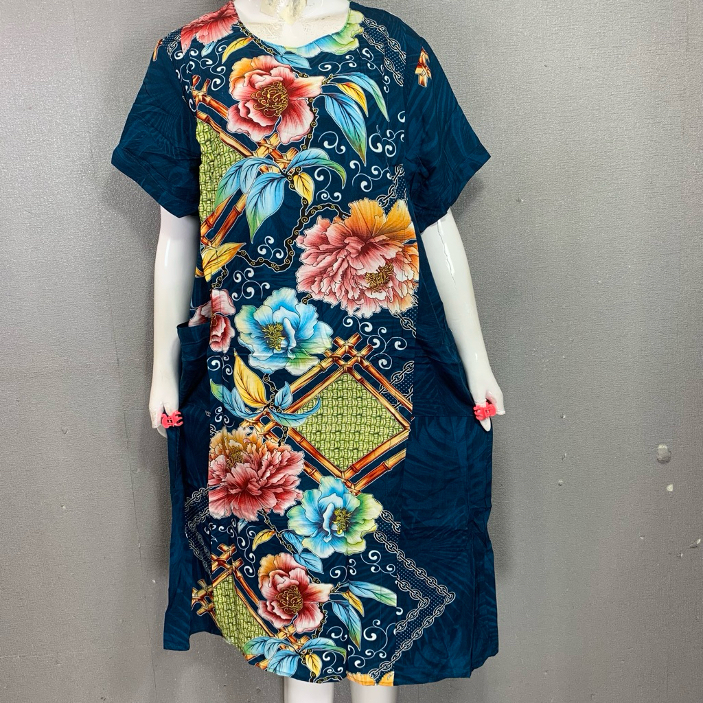 Kencana Ungu Daster Kancing 25 Label Biru Kencana Ungu | Batik Kencana Ungu