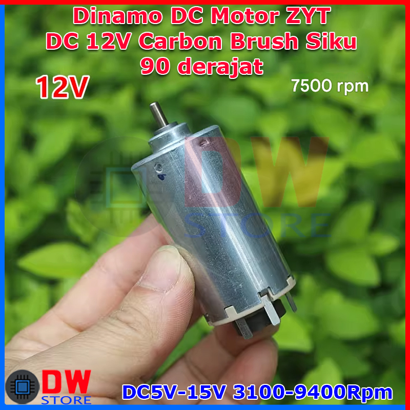 Dinamo DC Motor ZYT DC 12V 5V-15V Low Speed RPM High Torque High Quality Torsi Besar
