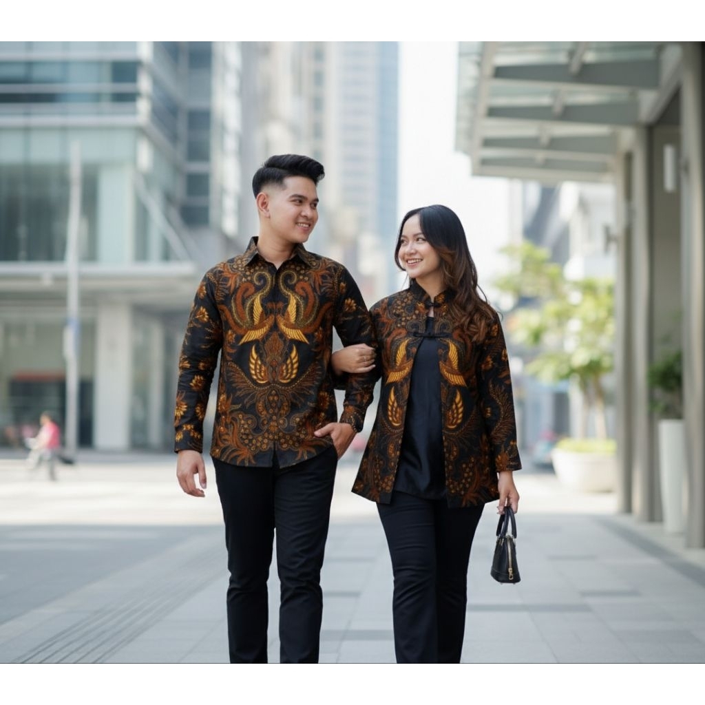 Batik Solo Trendy - Batik Couple Sandra Dengan Bahan Katun Premium Dan Sudah Lapis Furing