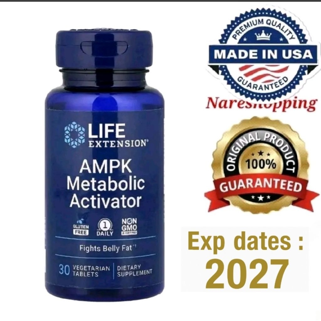 Life Extension AMPK Metabolic Activator, 30 Tablets Belly Fat Veggie