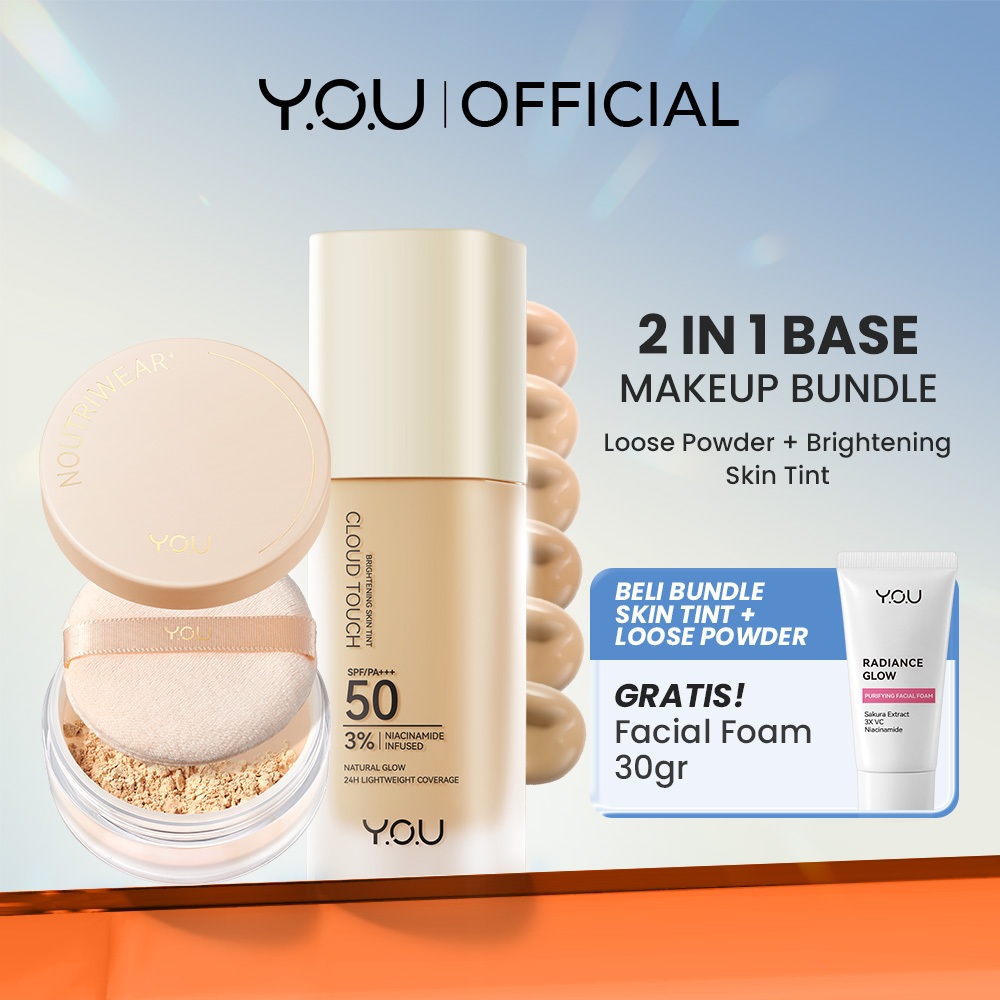 YOU 2in1 Base Makeup Bundle Cloud Touch 3% Niacinamide Brightening Skin Tint & Noutriwear+ Airy Fit 