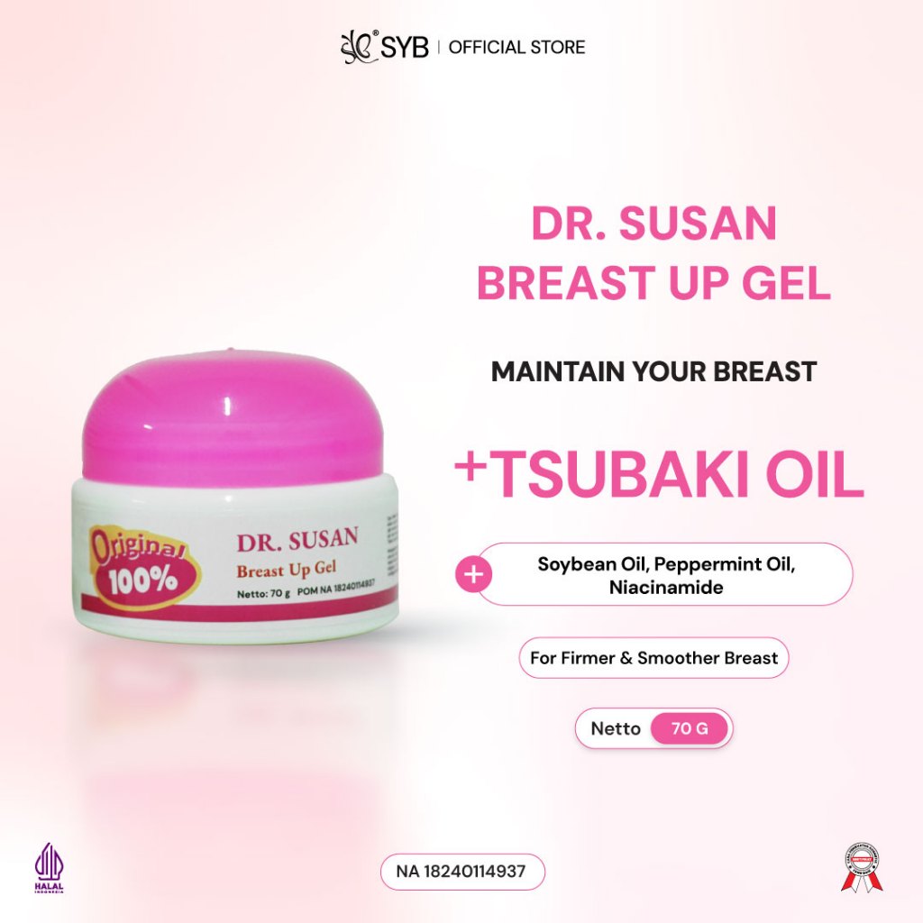 SYB Dr. Susan Breast Up Gel Original 70g – Mencerahkan & Melembapkan Payudara dengan Tsubaki Oil & N