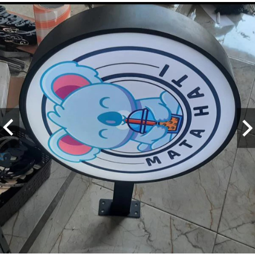 Custom Neon Box Akrilik 2 Sisi + Bracket Besi Papan Nama Toko Akrilik Ukuran 100x50cm